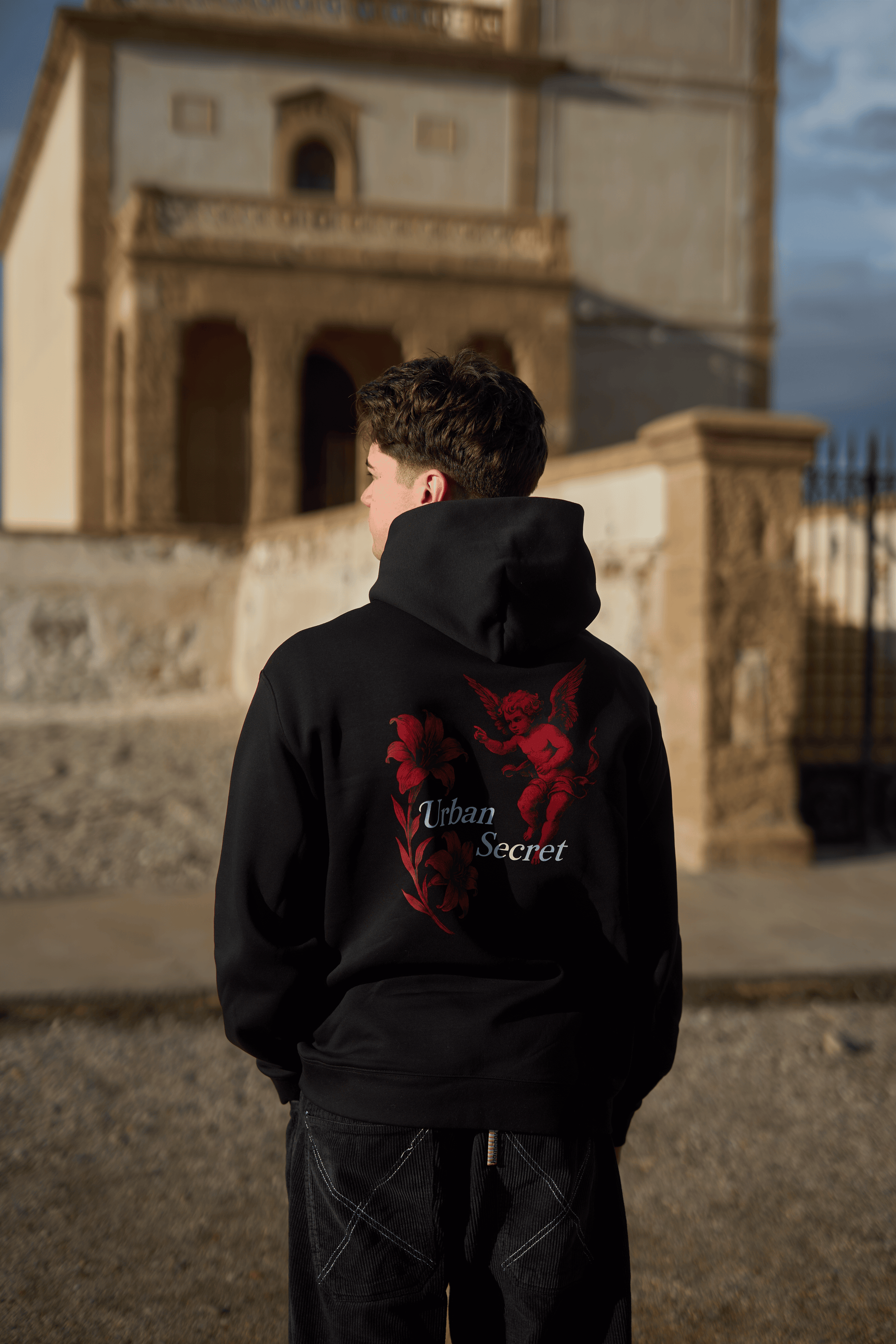 Sudadera oversize unisex red angel