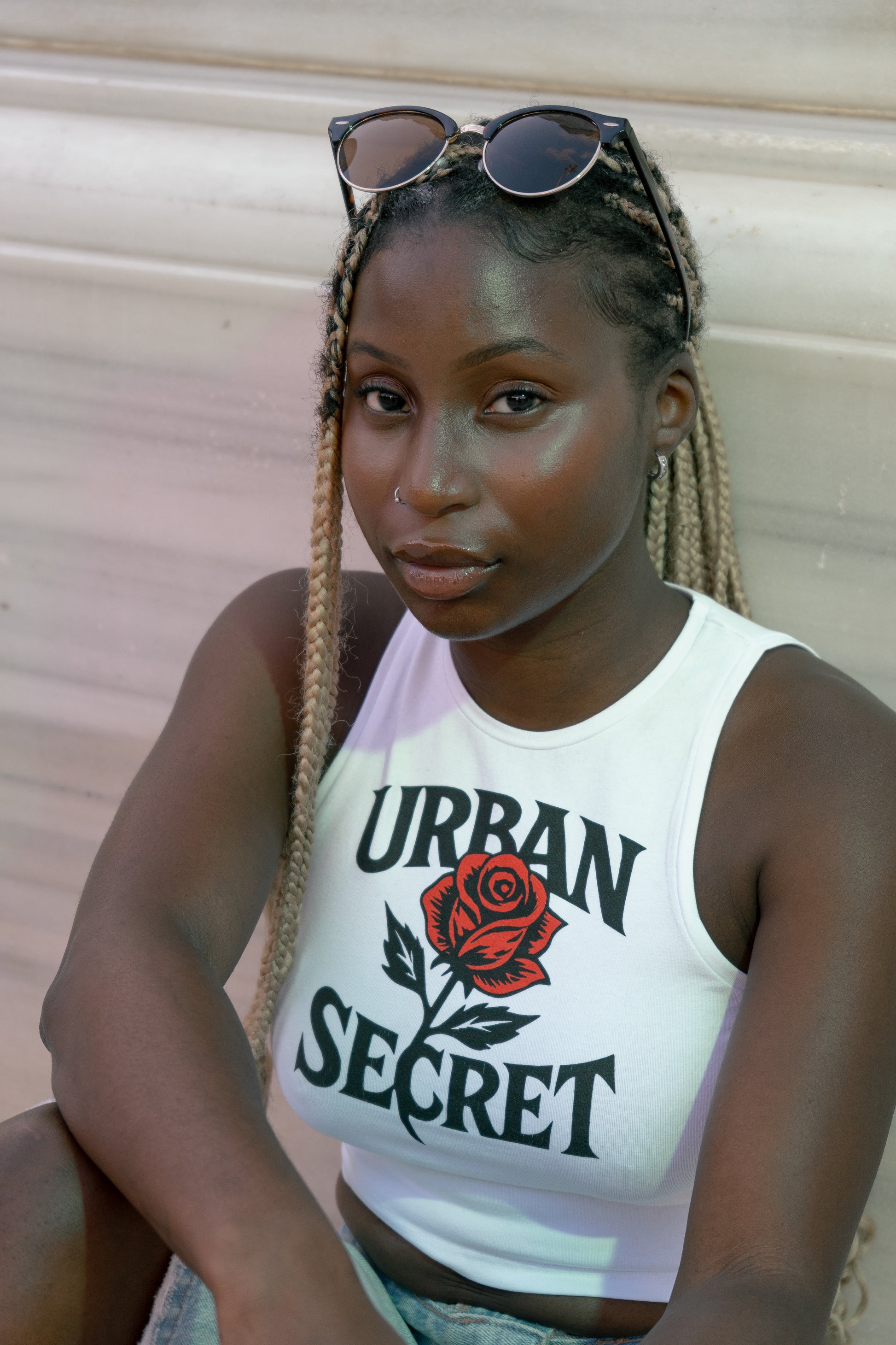 Top blanco "Rosa" UrbanSecret